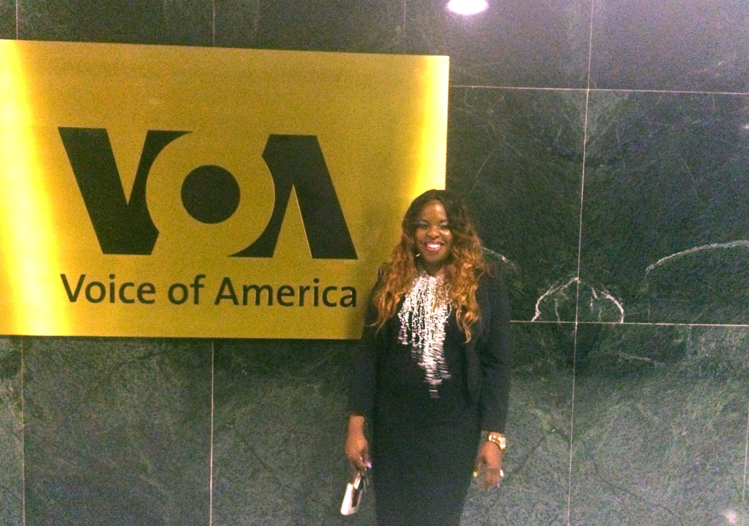 Sandra Ekpenyong at the Voice of America headquarters